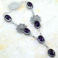 Am 1352a collier parure sautoir 1900 amethyste pourpre bijou argent 925 achat vente