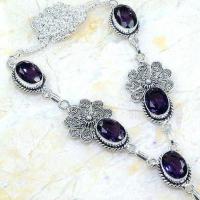 Am 1352c collier parure sautoir 1900 amethyste pourpre bijou argent 925 achat vente