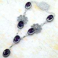 Am 1352d collier parure sautoir 1900 amethyste pourpre bijou argent 925 achat vente