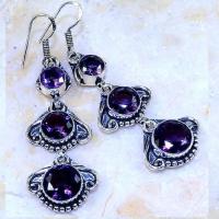 Am 1355a boucles pendants oreilles amethyste pourpre violet 1900 achat vente argent 925