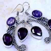 Am 1362c boucles pendants oreilles amethyste pourpre violet 1900 achat vente argent 925