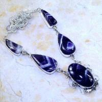 Am 1367a collier parure sautoir 1900 amethyste pourpre bijou argent 925 achat vente