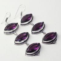 Am 1370a boucles pendants oreilles amethyste pourpre violet 1900 achat vente argent 925