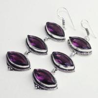 Am 1370b boucles pendants oreilles amethyste pourpre violet 1900 achat vente argent 925