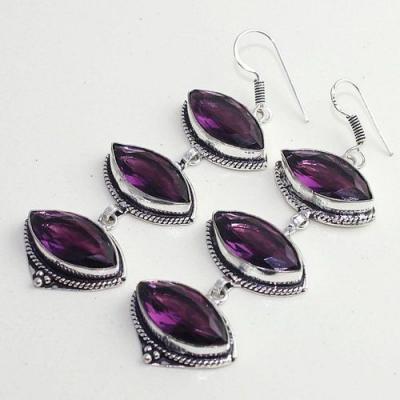 Am 1370c boucles pendants oreilles amethyste pourpre violet 1900 achat vente argent 925