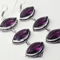 Am 1370c boucles pendants oreilles amethyste pourpre violet 1900 achat vente argent 925