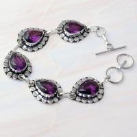 Am 1375a bracelet 18gr 10x15mm amethyste pourpre violet 1900 achat vente argent 925