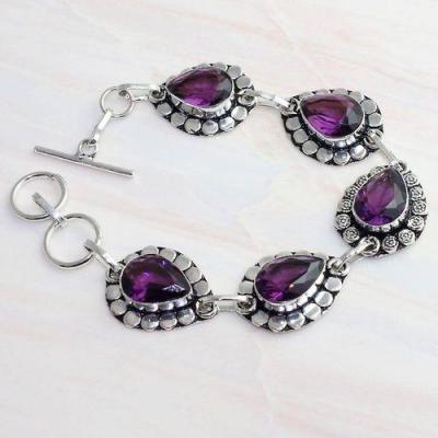 Am 1375b bracelet 18gr 10x15mm amethyste pourpre violet 1900 achat vente argent 925