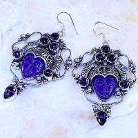 Am 1382b boucles pendants oreilles bouddha amethyste pourpre violet 1900 achat vente argent 925