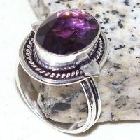 Am 1388a bague chevaliere t58 10x15mm amethyste pourpre violet 1900 achat vente argent 925