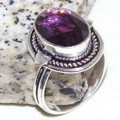 Am 1388c bague chevaliere t58 10x15mm amethyste pourpre violet 1900 achat vente argent 925