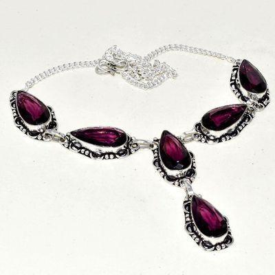 Am 1399b collier sautoir parure 10x20mm amethyste pourpre violet 1900 achat vente argent 925