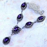 Am 1412d collier sautoir parure 10x15mm 30gr amethyste pourpre violet 1900 achat vente argent 925