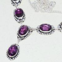 Am 1414b collier sautoir parure 10x15mm 32gr amethyste pourpre violet 1900 achat vente argent 925