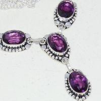 Am 1414c collier sautoir parure 10x15mm 32gr amethyste pourpre violet 1900 achat vente argent 925