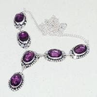 Am 1414d collier sautoir parure 10x15mm 32gr amethyste pourpre violet 1900 achat vente argent 925