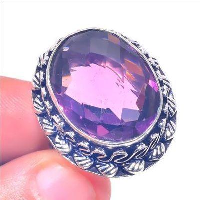 Am 1420a bague chevaliere t61 13gr 16x20mm amethyste pourpre violet 1900 achat vente argent 925