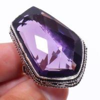 Am 1421a bague chevaliere t60 21gr 24x35mm amethyste pourpre violet 1900 achat vente argent 925