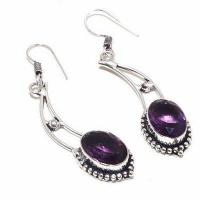 Am 1422c collier boucles oreilles 12x15mm parure 40gr amethyste pourpre violet chat vente