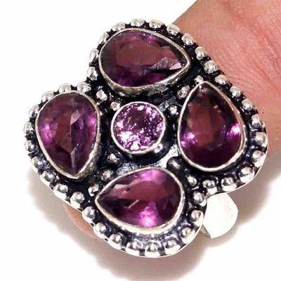 Am 1425b bague chevaliere t55 8gr 6x8mm amethyste pourpre violet 1900 achat vente argent 925