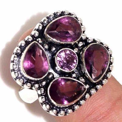 Am 1425b bague chevaliere t55 8gr 6x8mm amethyste pourpre violet 1900 achat vente argent 925