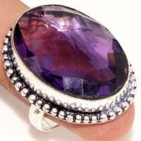 Am 1427a bague chevaliere t62 14gr 20x30mm amethyste pourpre violet 1900 achat vente argent 925