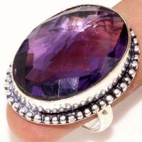 Am 1427b bague chevaliere t62 14gr 20x30mm amethyste pourpre violet 1900 achat vente argent 925