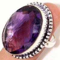 Am 1427c bague chevaliere t62 14gr 20x30mm amethyste pourpre violet 1900 achat vente argent 925