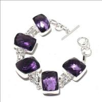 Am 1429a bracelet 32gr 15x20mm amethyste pourpre violet 1900 achat vente argent 925