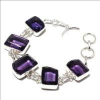 Am 1429c bracelet 32gr 15x20mm amethyste pourpre violet 1900 achat vente argent 925