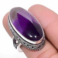 Am 1435b bague chevaliere t60 14gr 15x32mm amethyste pourpre violet 1900 achat vente argent 925