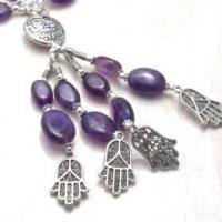 Am 1438c collier sautoir parure 10x15mm 64gr amethyste pourpre violet hamsa achat vente argent 925