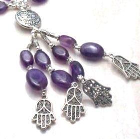 Am 1438c collier sautoir parure 10x15mm 64gr amethyste pourpre violet hamsa achat vente argent 925