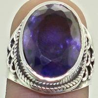 Am 1444b bague chevaliere amethyste pourpre 12x16mm t55 8gr argent