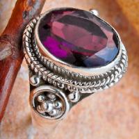 Am 1449c bague chevaliere amethyste pourpre 18x14mm t56 8gr argent