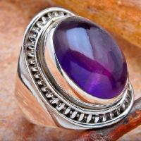 Am 1461a bague chevaliere medievale t57 amethyste 14x18mm 9gr argent