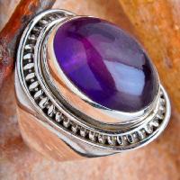 Am 1461c bague chevaliere medievale t57 amethyste 14x18mm 9gr argent