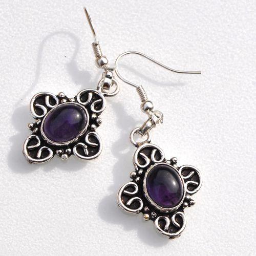 Am 1462c boucles oreilles croix amethyste nacre 8x10mm 7gr argent 2