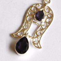 Am 1464a pendentif pendant amethyste grenat 65mm argent 3 