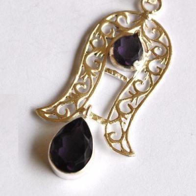 Am 1464b pendentif pendant amethyste grenat 65mm argent 3 