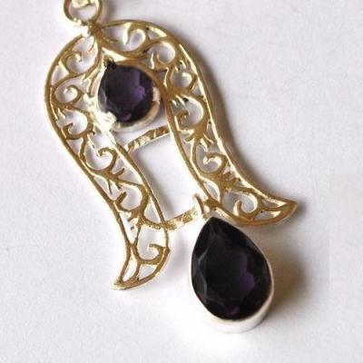 Am 1464b pendentif pendant amethyste grenat 65mm argent 3