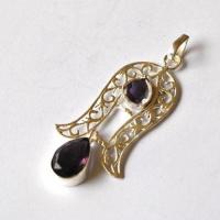 Am 1464d pendentif pendant amethyste grenat 65mm argent 3 