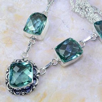 Am 3072b collier parure sautoir aigue marine 1900 verte bijou achat vente argent 925