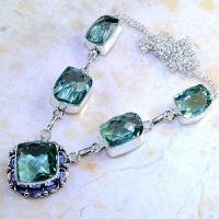 Am 3075d collier parure sautoir aigue marine 1900 verte bijou achat vente argent 925