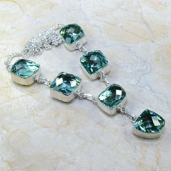 Am 3127a collier parure sautoir aigue marine 1900 verte bijou achat vente argent 925