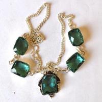 Am 3139 collier sautoir aigue marine 15x20mm argent925 40gr 2