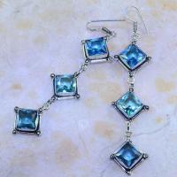 Am 3147b boucles oreilles pendants aigue marine verte bijou achat vente argent 925