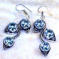 Am 3164b boucles oreilles pendants aigue marine 1900 bleue bijou achat vente argent 927