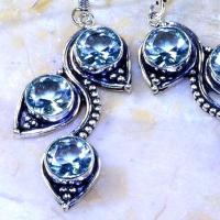 Am 3164c boucles oreilles pendants aigue marine 1900 bleue bijou achat vente argent 927