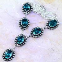 Am 3188d collier parure sautoir aigue marine bleue bijou achat vente argent 926